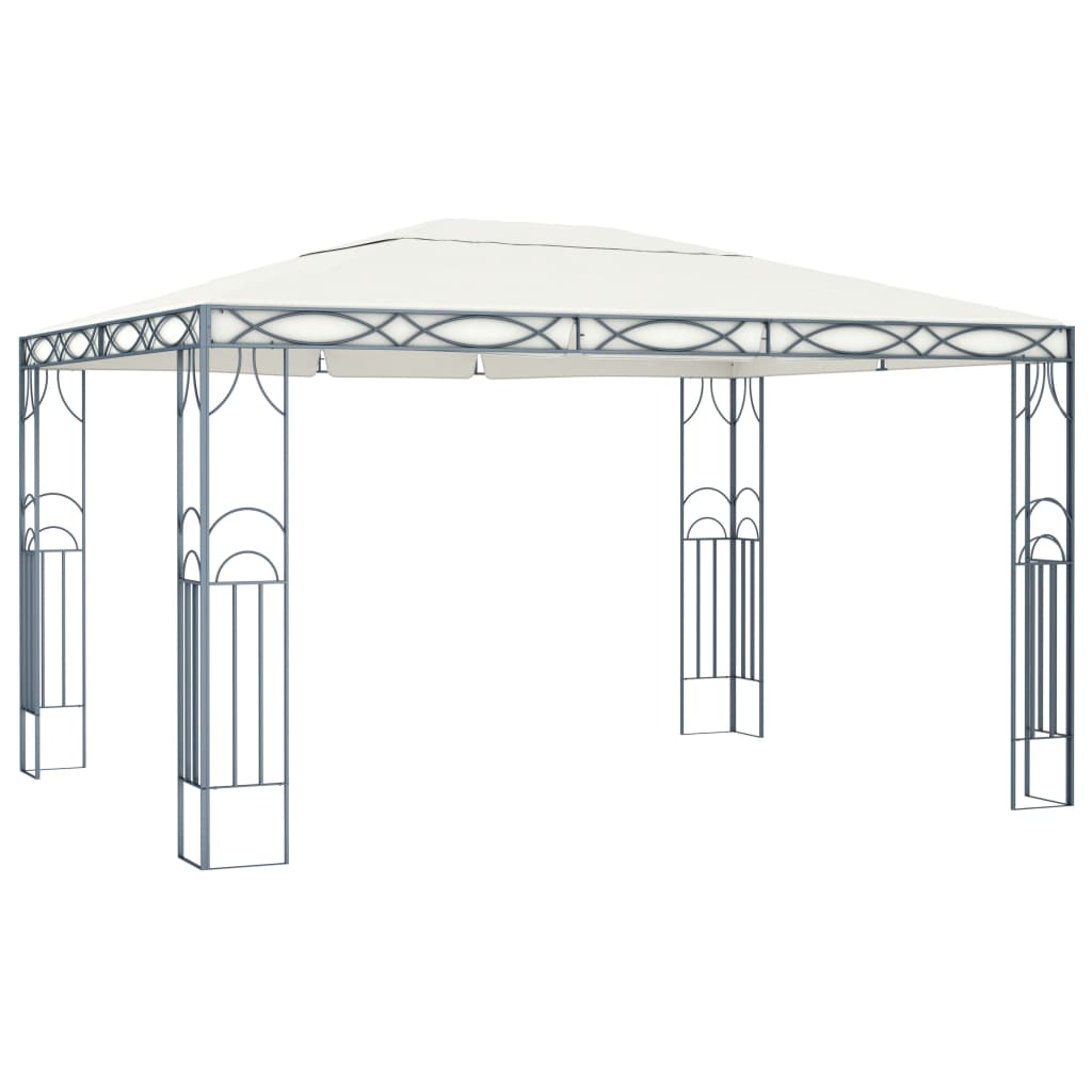 Vidaxl arbor with LED light garland 400x300 cm cream-colored