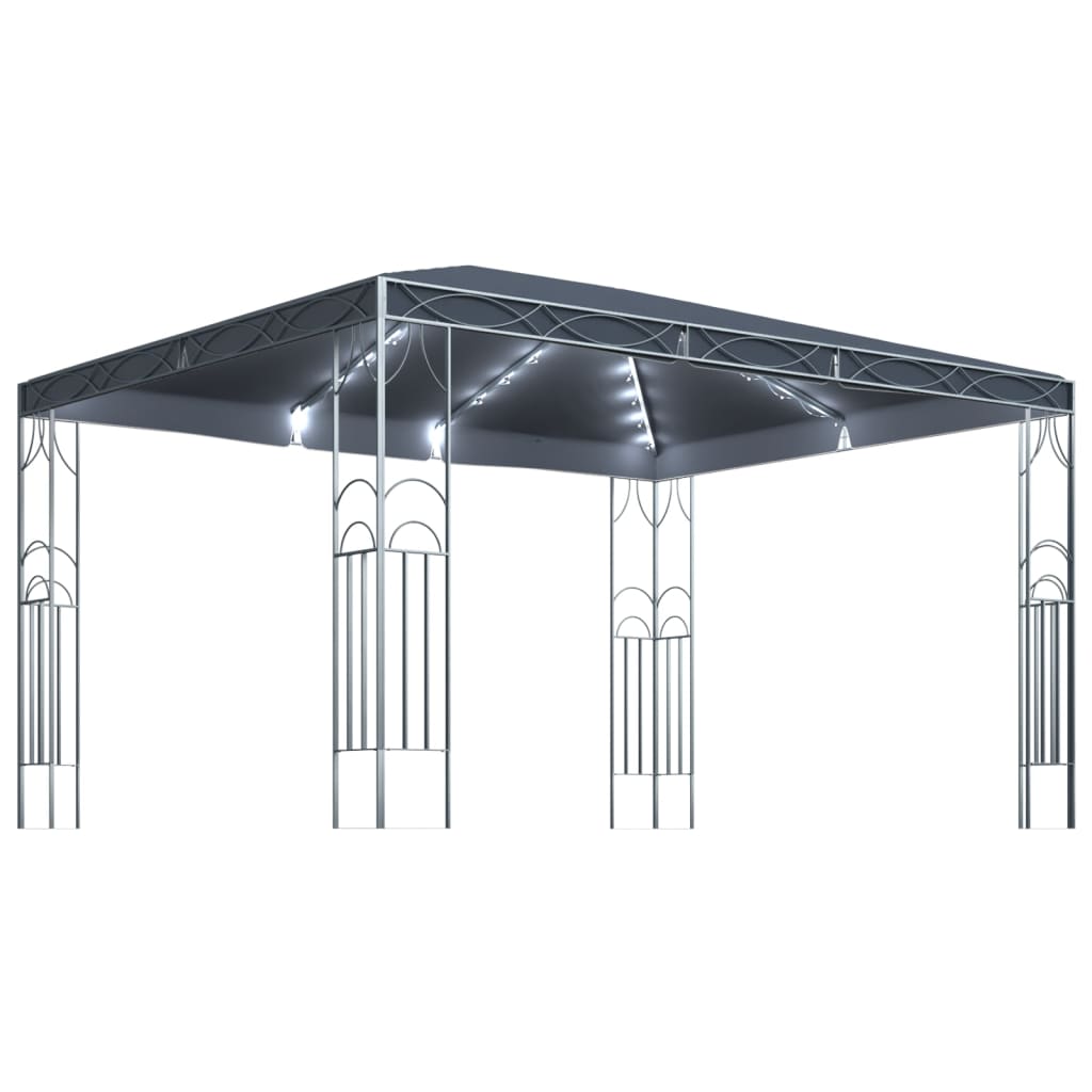 Vidaxl Arbor avec Garland Light LED 400x300 cm de couleur anthracite