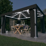 Vidaxl Arbor z zaveso in LED svetlobo Garland 4x3 M Antracit