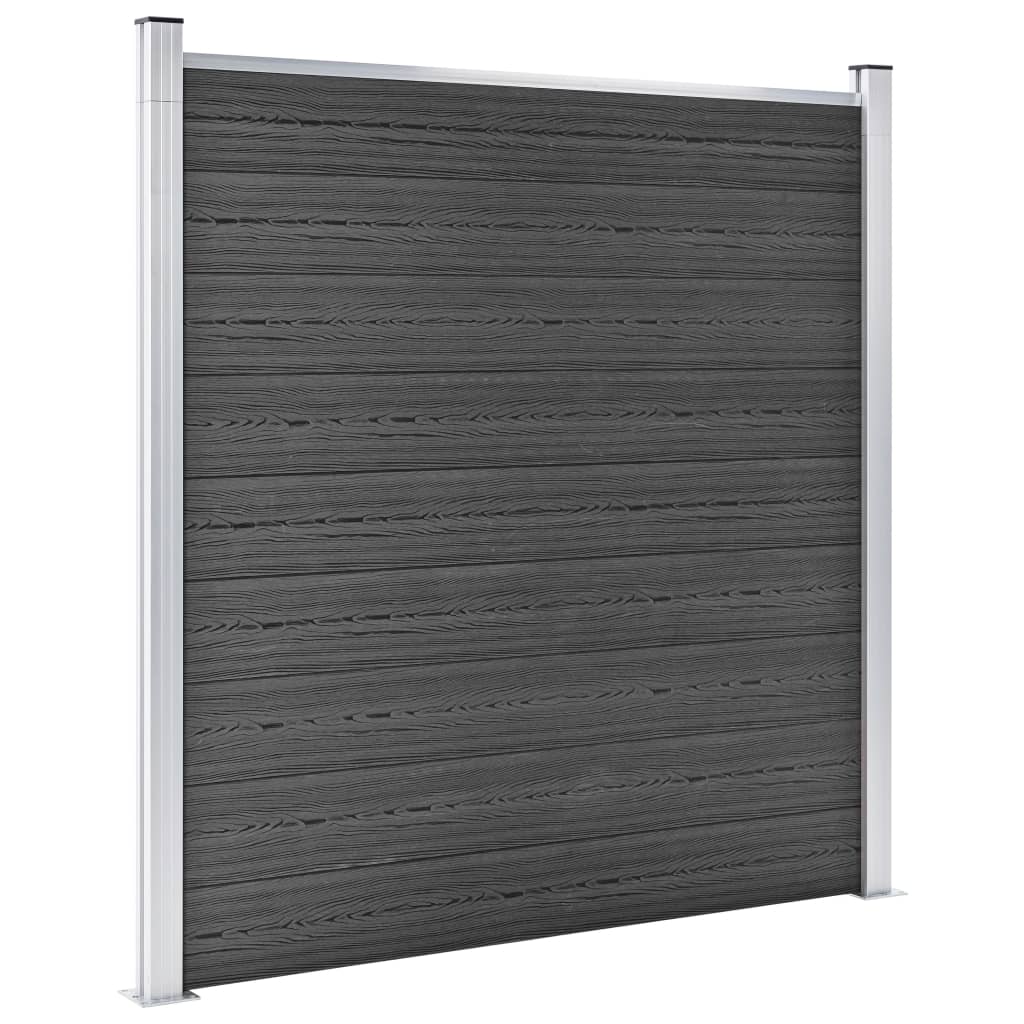 Vidaxl Fence Panel Set 353x186 cm HKC sort