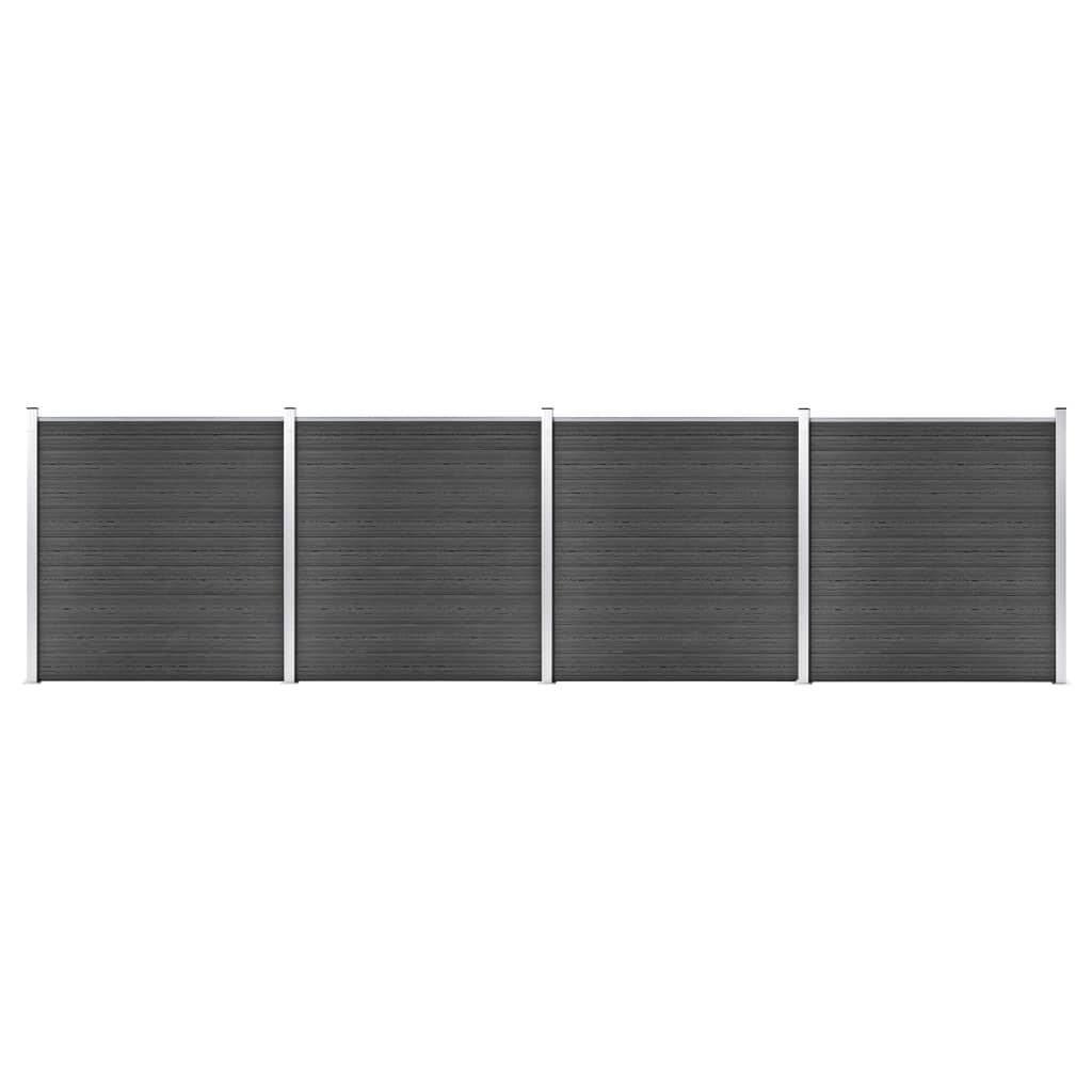 VIDAXL -Zauntafel Set 699x186 cm HKC Schwarz