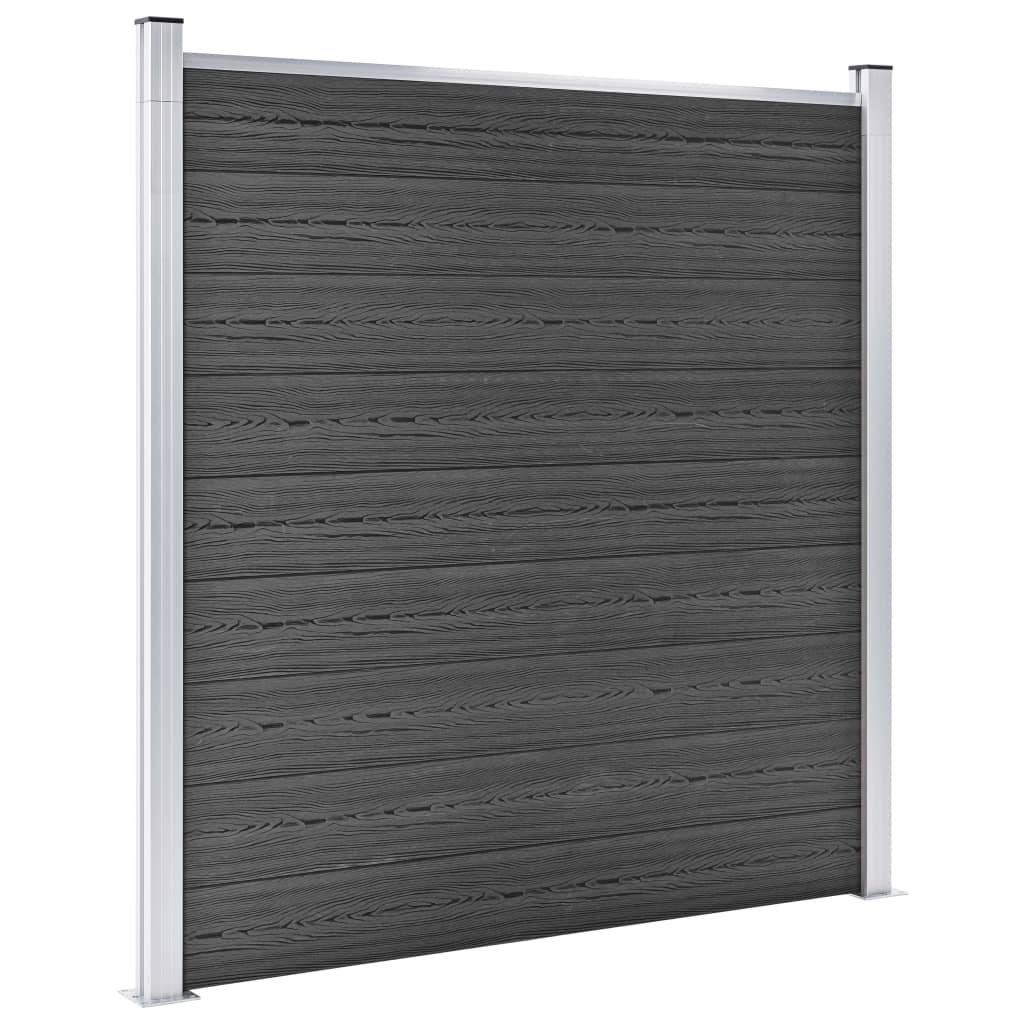 Vidaxl fence panel set 446x (105-186) CM HKC Black