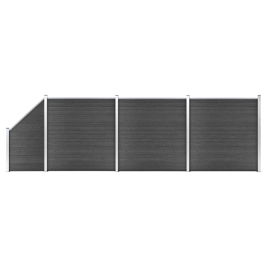 Vidaxl Fence Panel Set 619x (105-186) CM HKC Negro