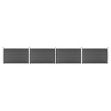 Vidaxl fence panel set 699x105 cm HKC Black