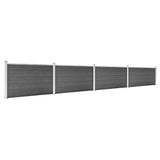 Vidaxl fence panel set 699x105 cm HKC Black