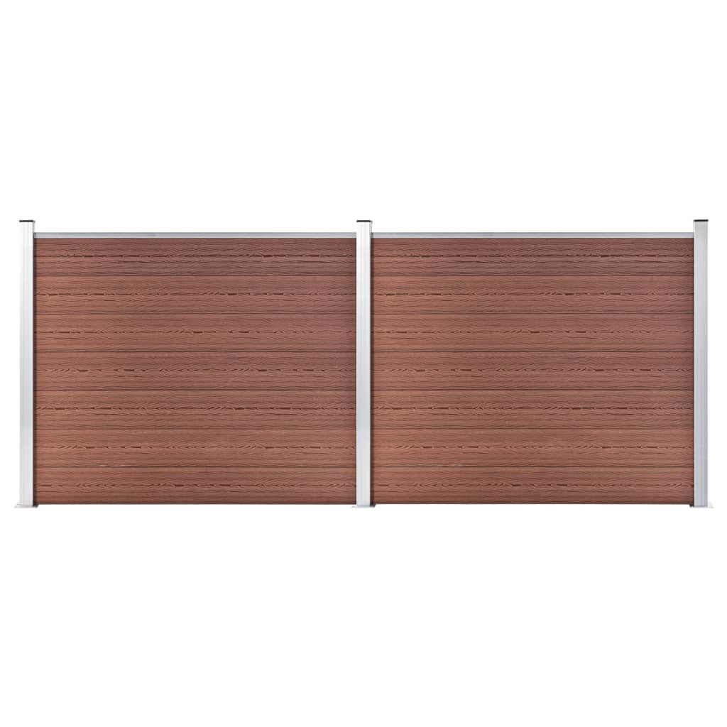 Vidaxl Fence Panel Set 353x146 cm HKC Brown