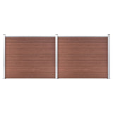 Vidaxl fence panel set 353x146 cm HKC Brown