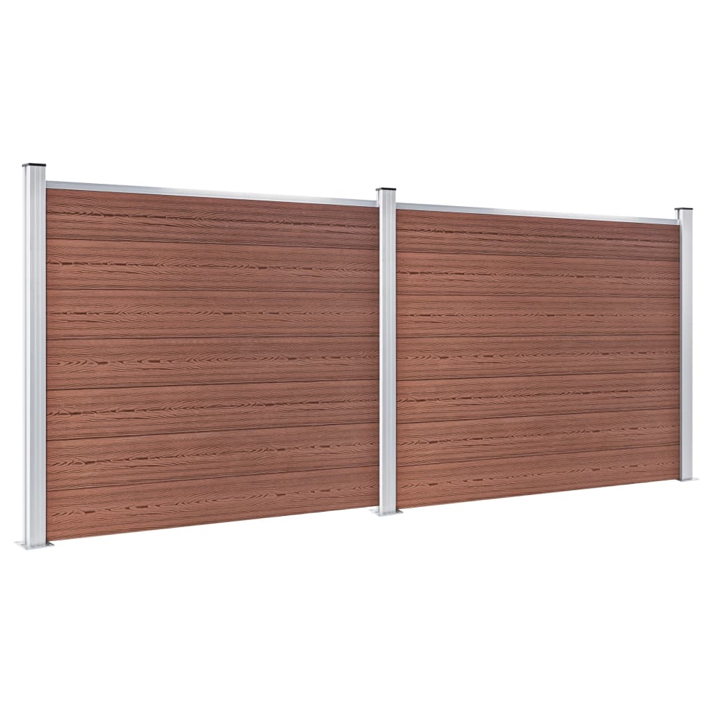 Vidaxl Fence Panel Set 353x146 cm HKC Brown