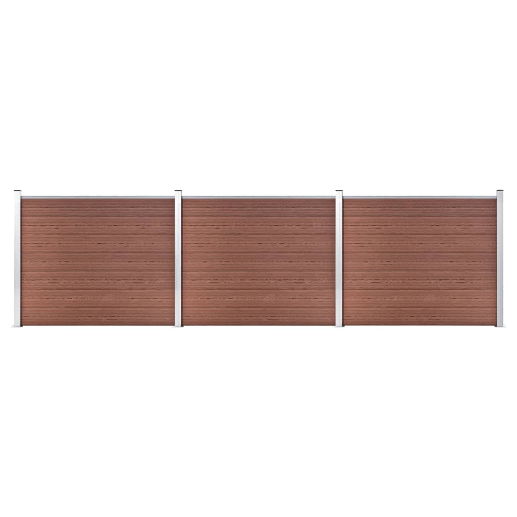 Panel de valla Vidaxl Conjunto de 526x146 cm HKC Brown