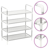 Vidaxl shoe rack with 4 shelves of metal and nonwoven fabric silver color