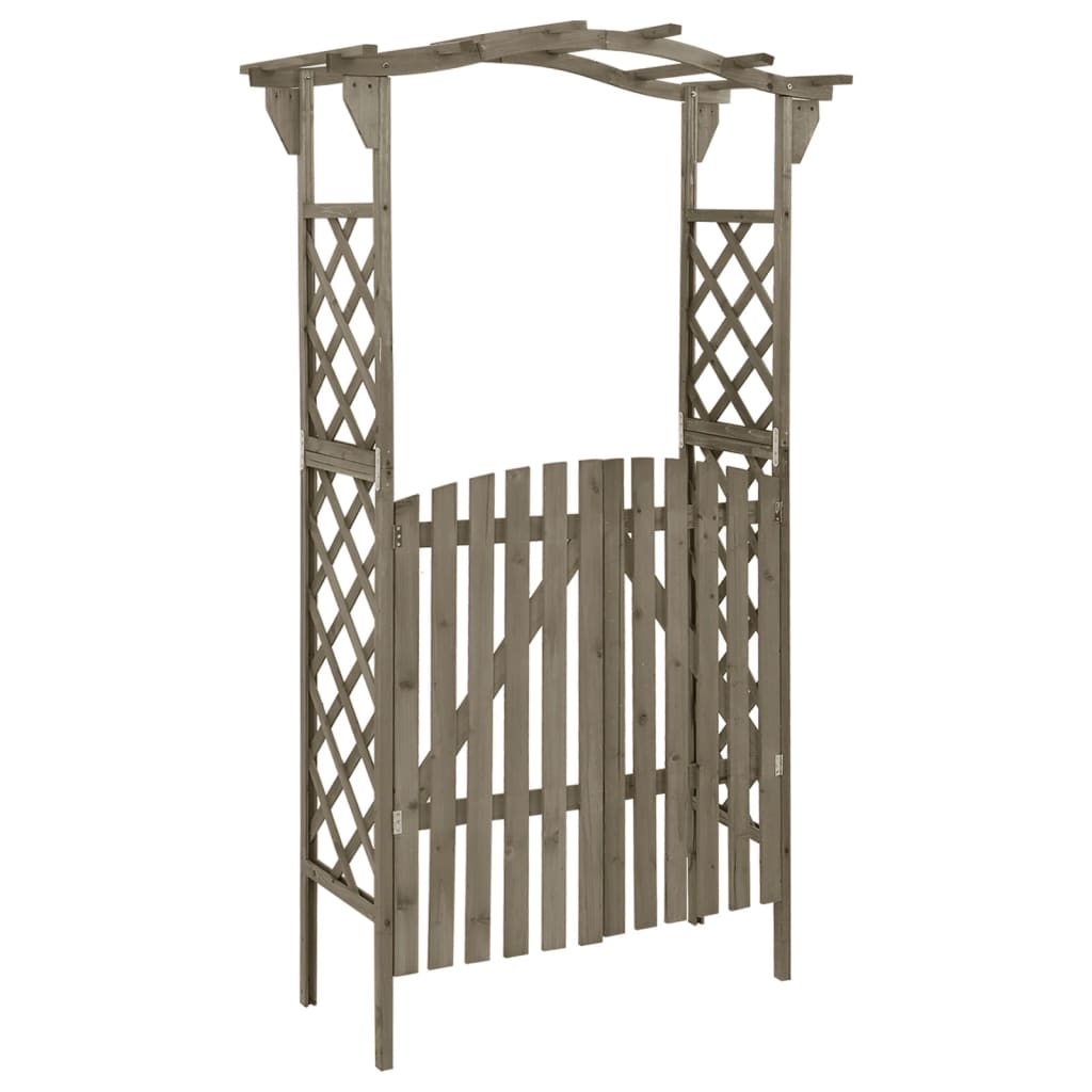 Vidaxl Pérgola con puerto 116x40x204 cm de pino sólido gris gris