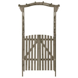 Vidaxl Pérgola con puerto 116x40x204 cm de pino sólido gris gris