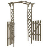 Vidaxl Pérgola con puerto 116x40x204 cm de pino sólido gris gris