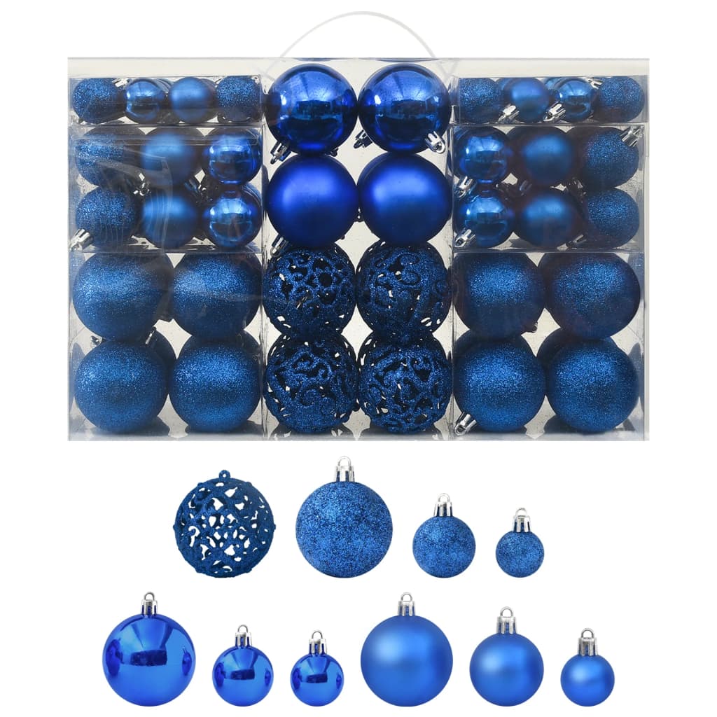 VidaXL 100-delige Kerstballenset blauw