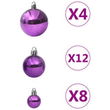 Vidaxl 100-Stéck Chrëschtdag Ball Set Purple