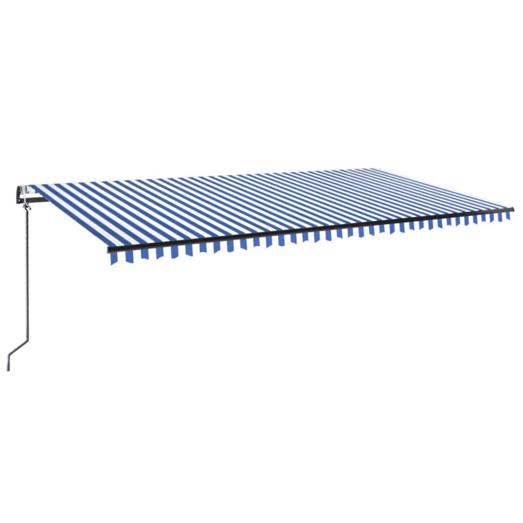 Vidaxl Luifel automático com sensor de LED e vento 600x300 cm azul branco