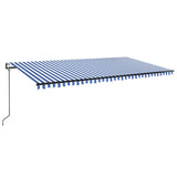 Vidaxl Luifel automático com sensor de LED e vento 600x300 cm azul branco