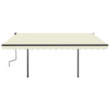 Vidaxl Luifel manually extendable with posts 4.5x3.5 m cream -colored