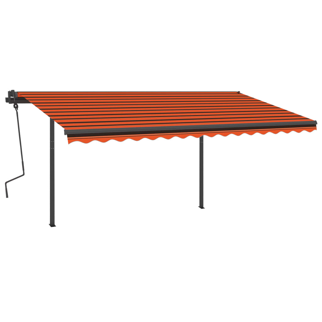 VidaXL Laifel with posts manually extends 4.5x3.5m orange and brown