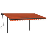 VidaXL Laifel with posts manually extends 4.5x3.5m orange and brown