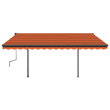 VidaXL Laifel with posts manually extends 4.5x3.5m orange and brown