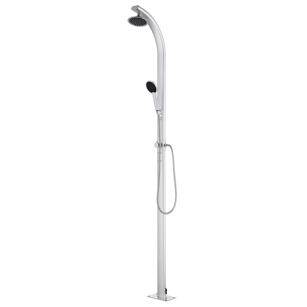 Vidaxl outdoor shower with brown base 220 cm aluminum