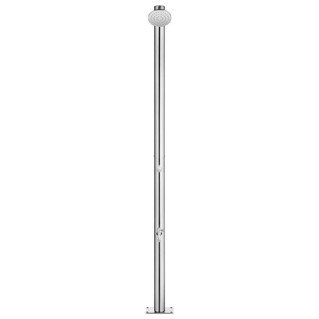 Vidaxl outdoor shower with gray base 220 cm stainless steel