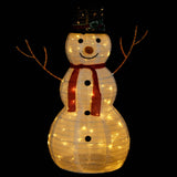 VidaXL Decoratieve sneeuwpop LED 90 cm luxe stof