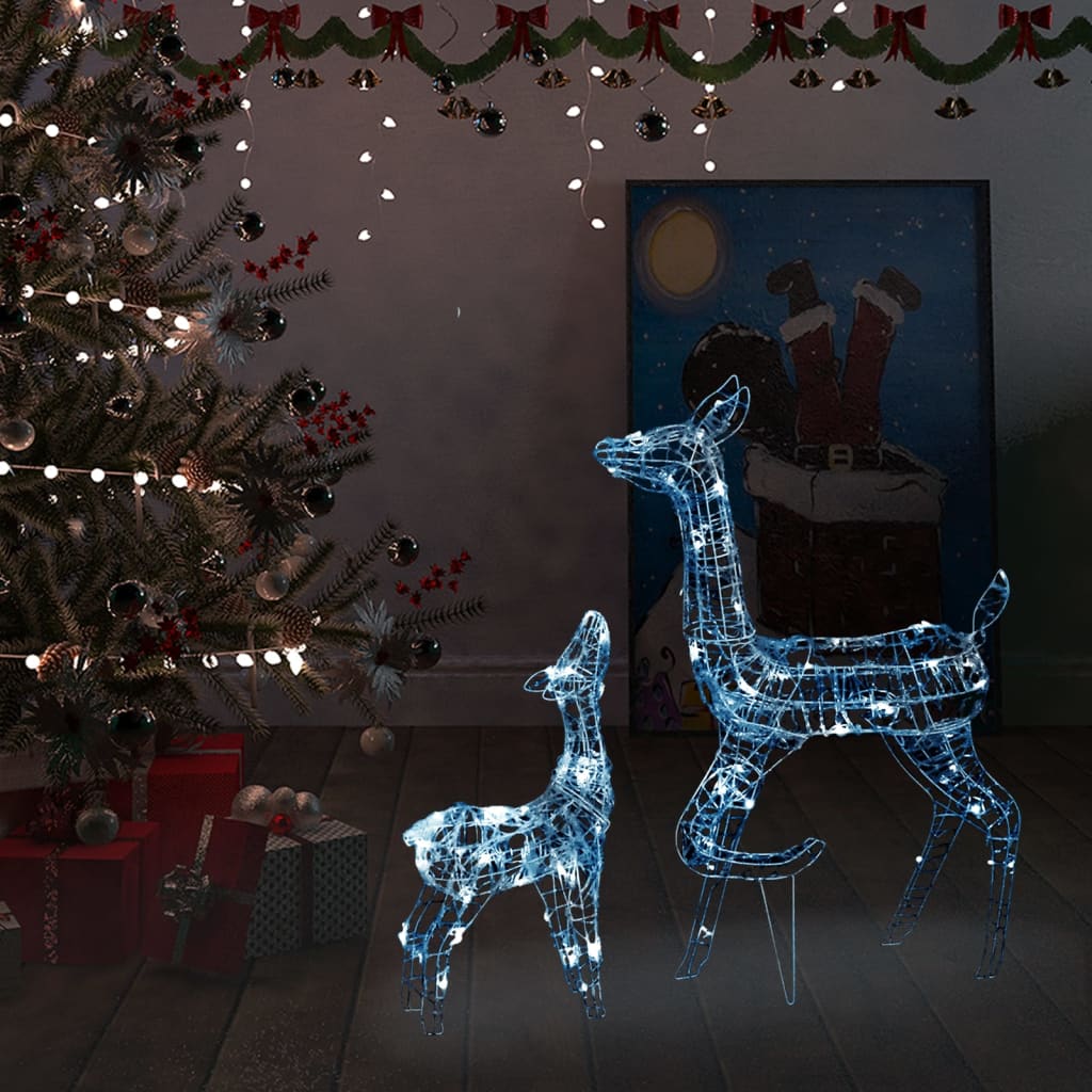 Vidaxl juledekorationer Reindeer Familie 160 LEDS Kold hvid akryl