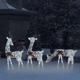 Vidaxl Reindeer Family Christmas Cold White 270x7x90 cm siatkowy biały