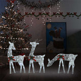 Vidaxl Reindeer Familie Weihnachten kaltes Weiß 270x7x90 cm Mesh Weiß