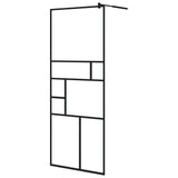 Vidaxl Walk-in Showning Wall 80x195 cm ESG-Glas Transparent and Black