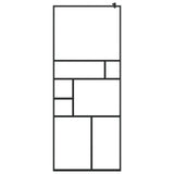 Vidaxl Walk-in Showning Wall 80x195 cm ESG-Glas Transparent and Black