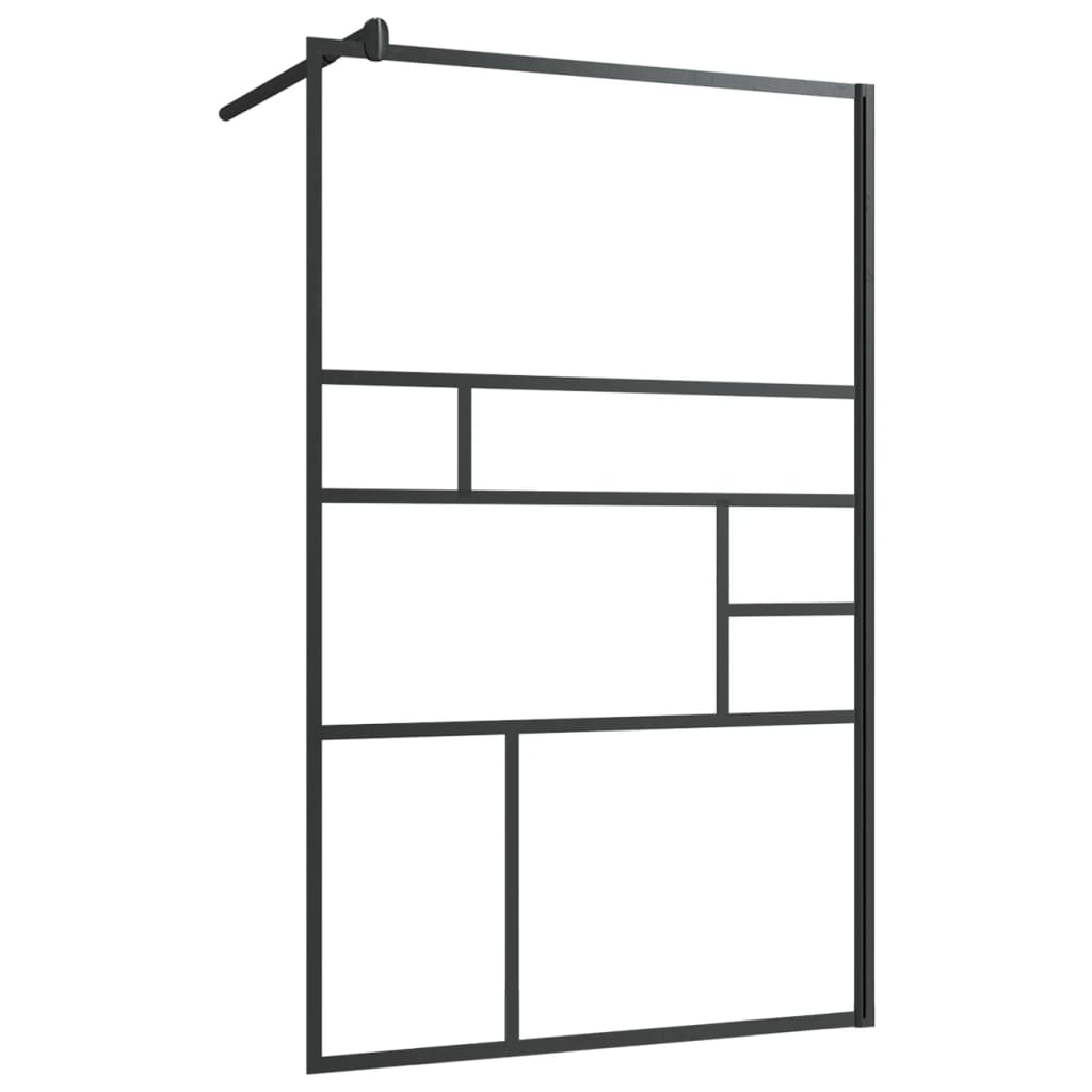 Vidaxl Walk-In Shower Mall 100x195 cm ESG-GLAS transparente y negro