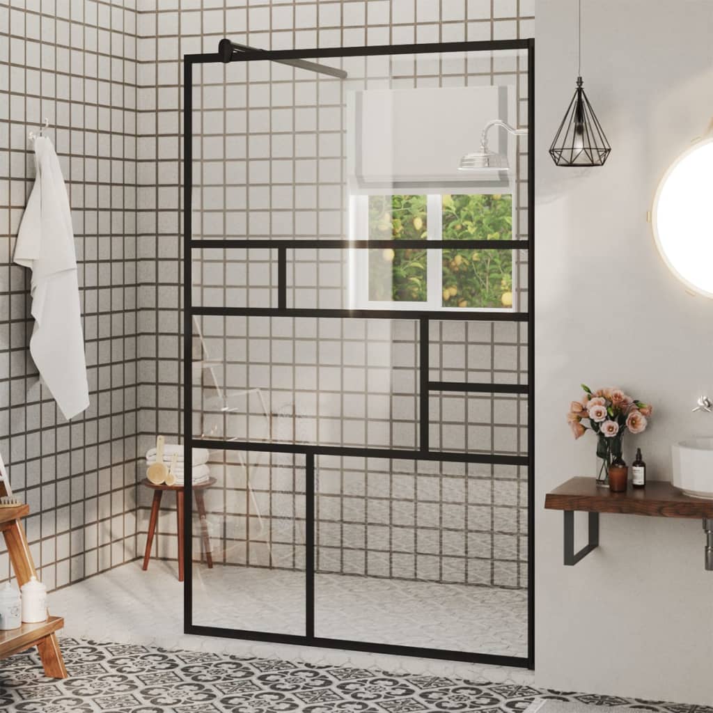 Vidaxl Walk-In Shower Mall 100x195 cm ESG-GLAS transparente y negro