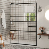 Vidaxl Walk-in sprchová zeď 115x195 cm esg-glas transparentní a černá