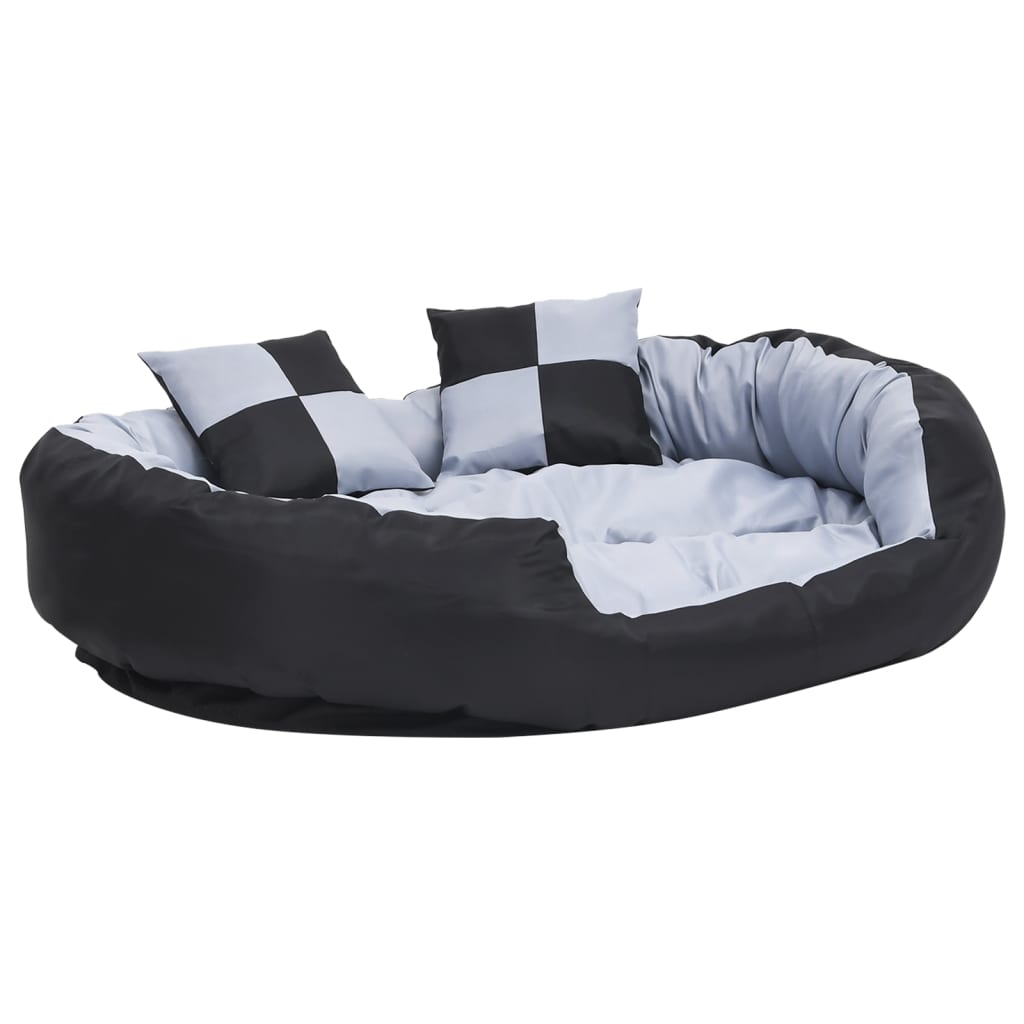 Coussin de chien vidaxl réversible et lavable 110x80x23 cm gris et noir