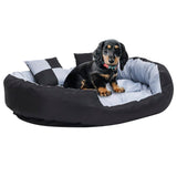 Coussin de chien vidaxl réversible et lavable 110x80x23 cm gris et noir