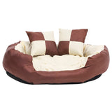 Vidaxl dog cushion reversible and washable 85x70x20 cm brown and cream