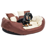 Coussin de chien vidaxl réversible et lavable 85x70x20 cm brun et crème