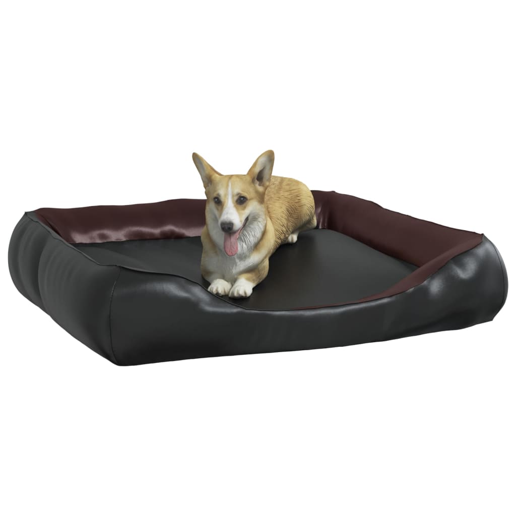 Vidaxl Dog Basket 80x68x23 cm en cuir artificiel noir et marron