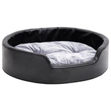 Canasta de perros de Vidaxl 69x59x19 cm peluche y cuero artificial negro y gris