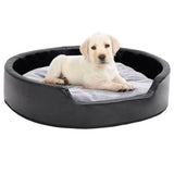 Canasta de perros de Vidaxl 79x70x19 cm peluche y cuero artificial negro y gris