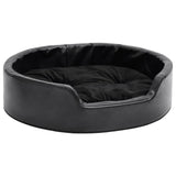 Vidaxl Dog Basket 69x59x19 cm peluche e cuoio artificiale nero