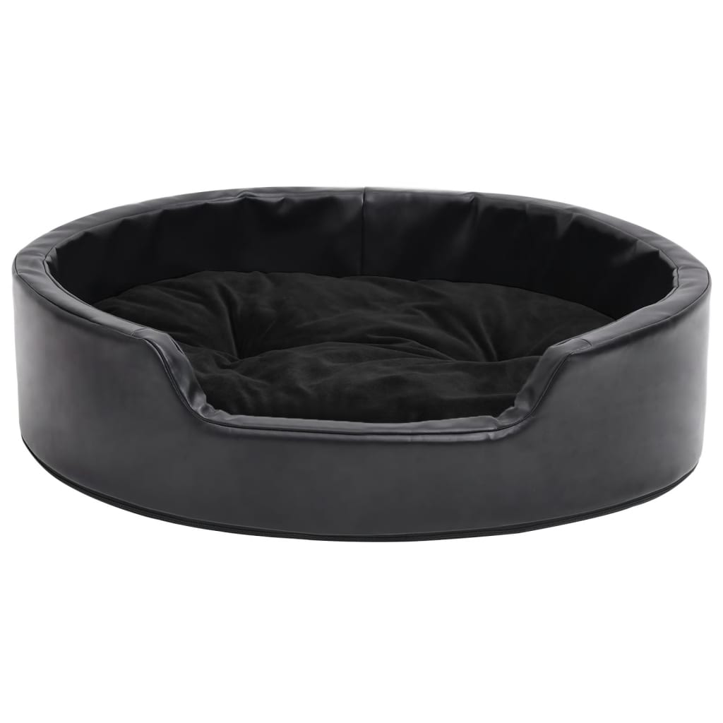 Vidaxl Canasta para perros 69x59x19 Cm peluche y cuero artificial negro