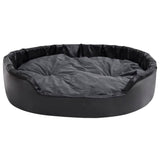 Canasta de perros de Vidaxl 99x89x21 cm peluche y cuero artificial negro y gris oscuro