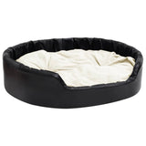 Canasta de perros Vidaxl 99x89x21 cm peluche y cuero artificial negro y beige