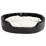 Vidaxl Hond Basket 99x89x21 cm Plush a kënschtlech Lieder schwaarz a bige