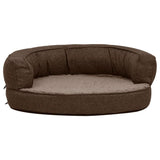 Vidaxl dog bed ergonomic linen-look 60x42 cm Fleece brown