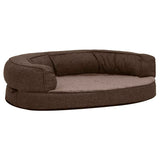 Vidaxl dog bed ergonomic linen-look 75x53 cm fleece brown